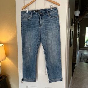 Kut From The Kloth Women's Amy Crop Straight Leg Distressed Jeans Size 12